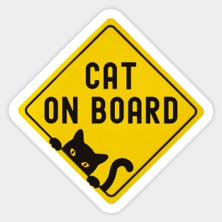 Cat On Board Bumper Sticker